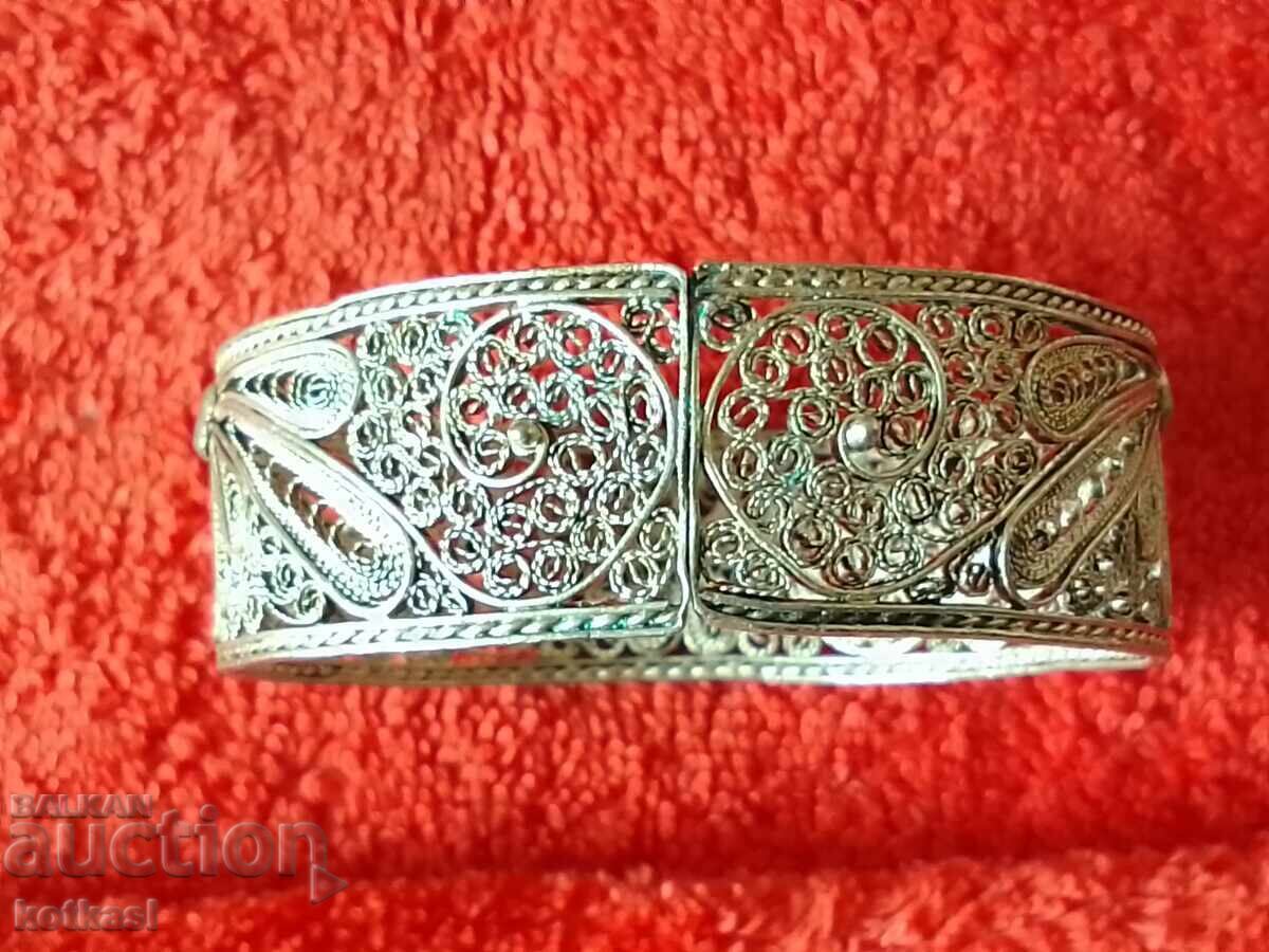 Old Silver Filigree Bracelet - 7