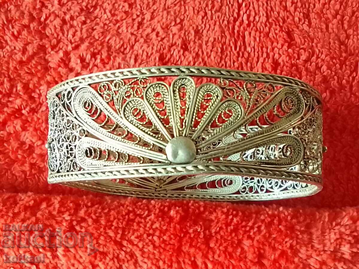 Παλιό ασημένιο βραχιόλι Φιλιγκράν Παλιό ασημένιο βραχιόλι Φιλιγκράν