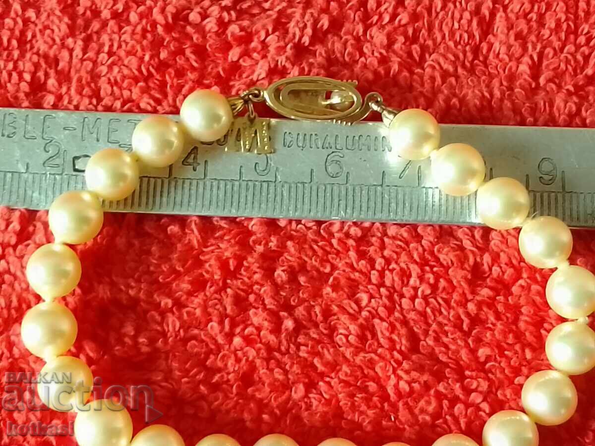 Brățară veche de argint cu perle - 5