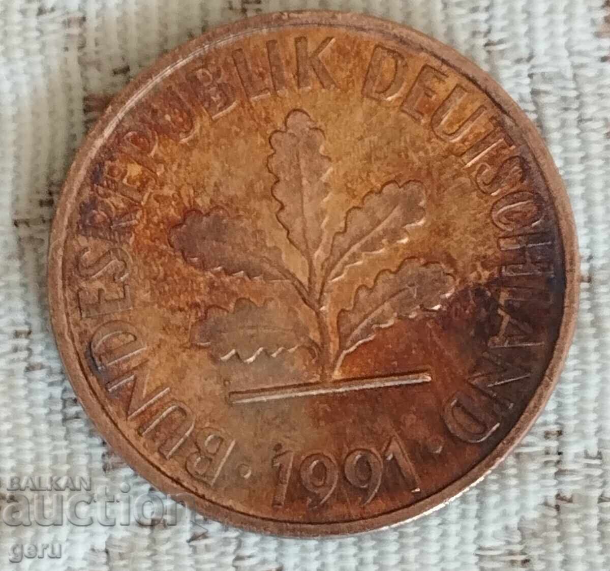 2 пфенига  Германия  1991                            jr4 с цена € 0.10 | 0.20 лв.