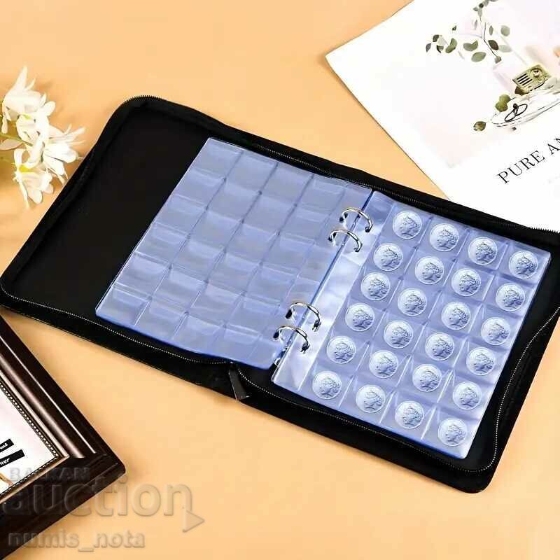 Δημοπρασία πρακτικό άλμπουμ πλήρες με 20 φύλλα νομισμάτων Οικολογικό δέρμα με φερμουάρ