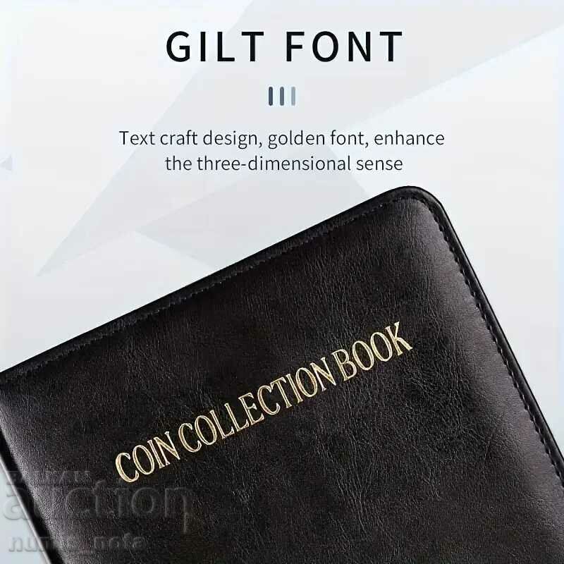 πρακτικό άλμπουμ πλήρες με 20 φύλλα νομισμάτων Οικολογικό δέρμα με φερμουάρ - 5