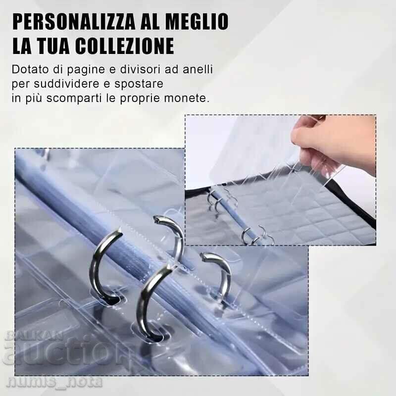 πρακτικό άλμπουμ πλήρες με 20 φύλλα νομισμάτων Οικολογικό δέρμα με φερμουάρ - 6