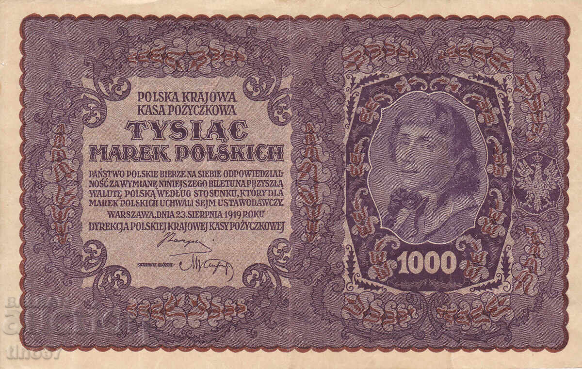 tino37- POLONIA - 1000 TIMBRIE - 1919 - VF cu preț 16.90 BGN | € 8.64