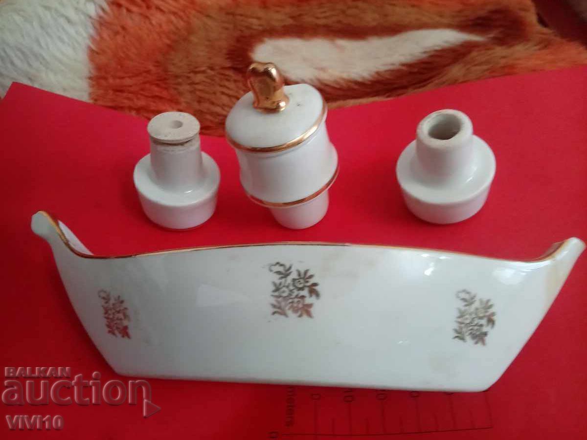 Auction  Antique salt cellars, set of Monaco porcelain