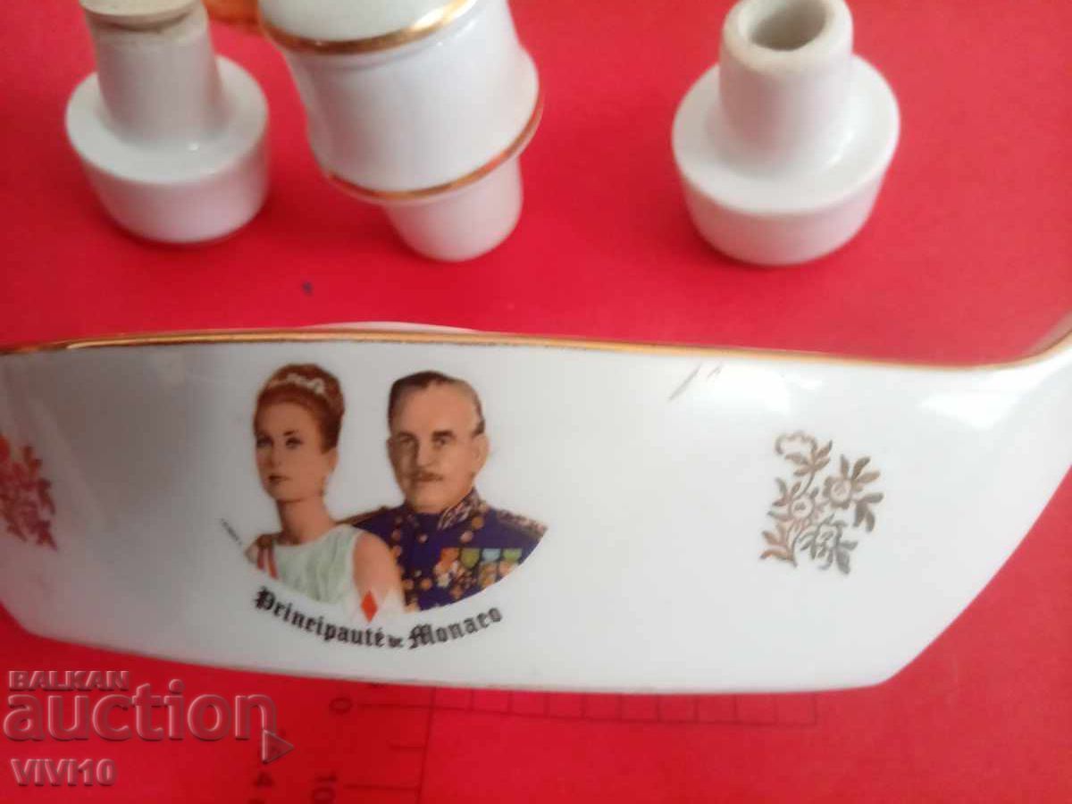 Antique salt cellars, set of Monaco porcelain - 5