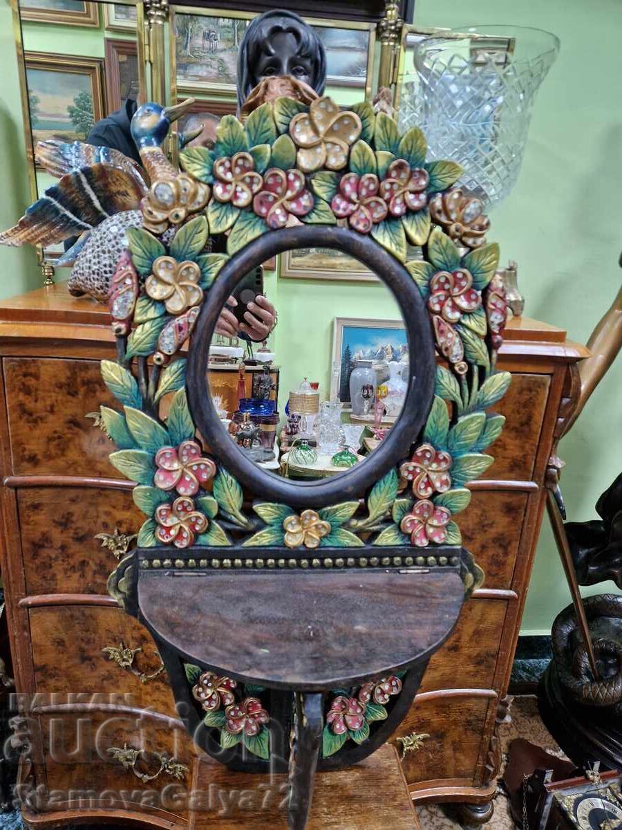 Livrarea Oglindă antică englezească din lemn, unică Livrarea Oglindă antică englezească din lemn, unică