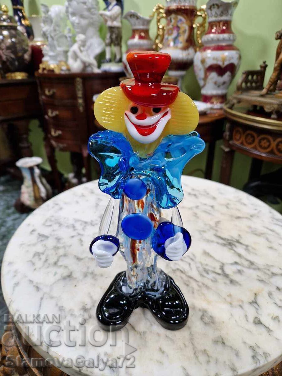 Licitație Figurină superbă italiană clovn Murano Licitație Figurină superbă italiană clovn Murano