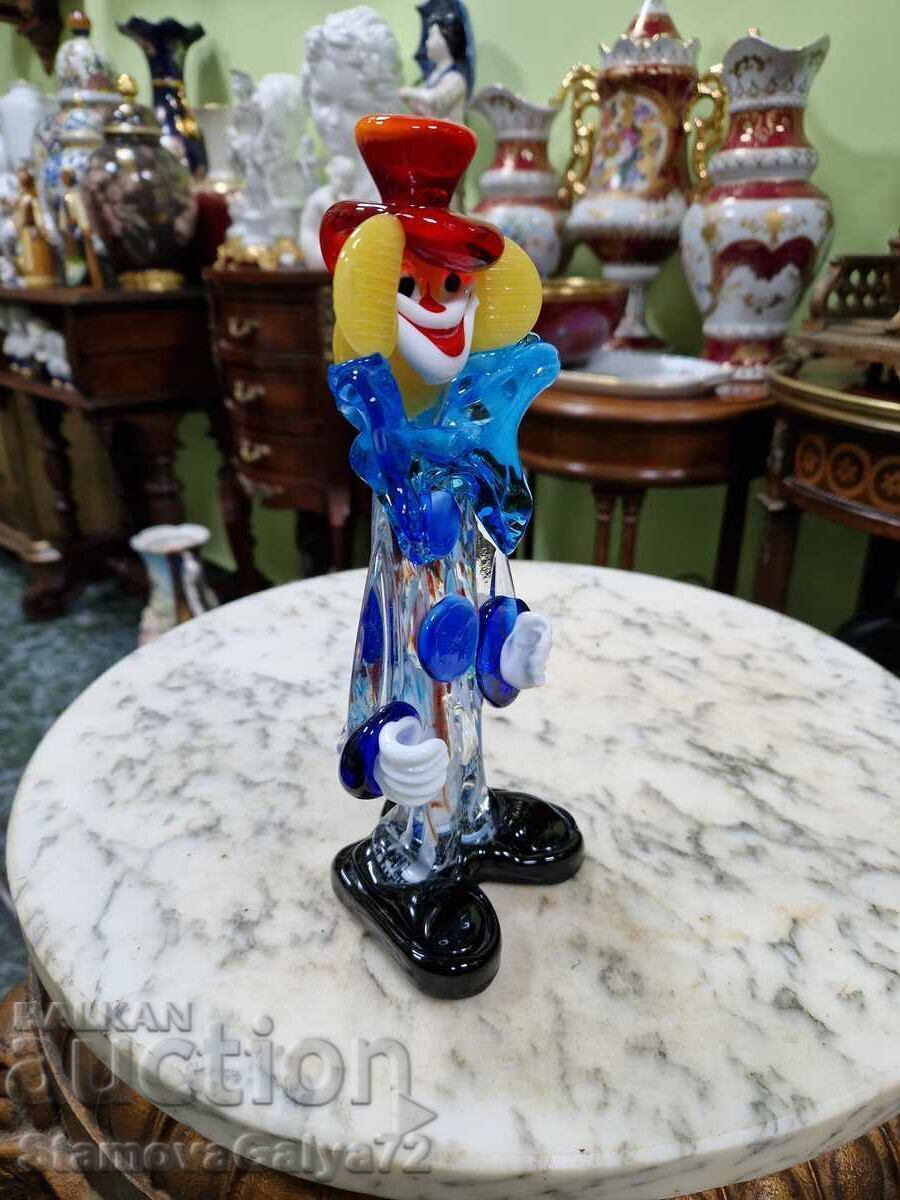 Παράδοση Υπέροχο ιταλικό φιγούρα κλόουν Murano