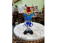 Figurină superbă italiană clovn Murano