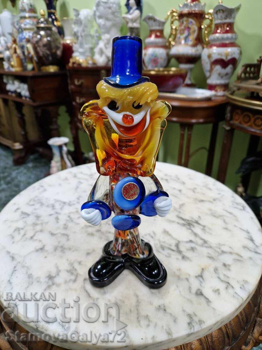 Auction  Wonderful Italian Glass Figurine Clown Murano