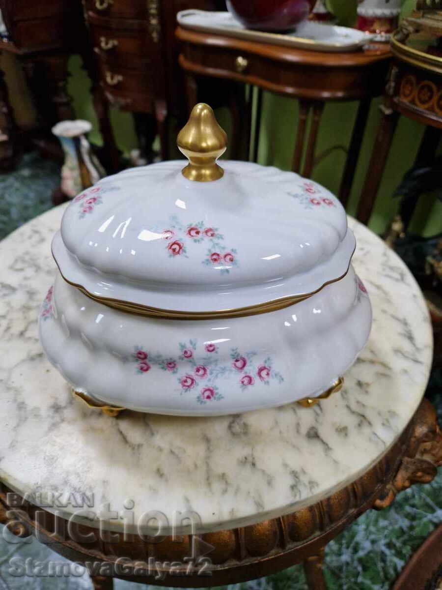 Δημοπρασία Αντίκα γερμανική πορσελάνινη κούπα με καπάκι Weimar