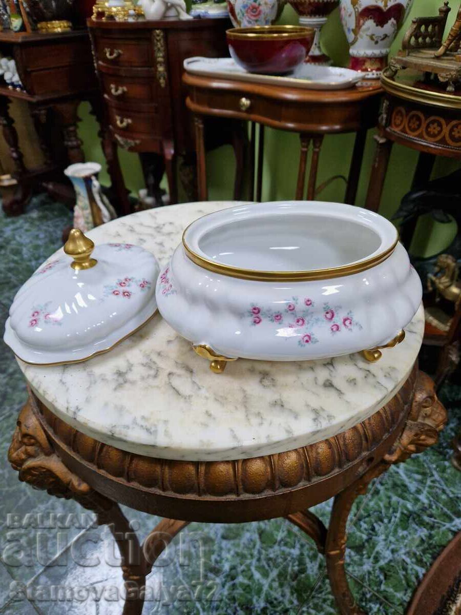 Αντίκα γερμανική πορσελάνινη κούπα με καπάκι Weimar - 6