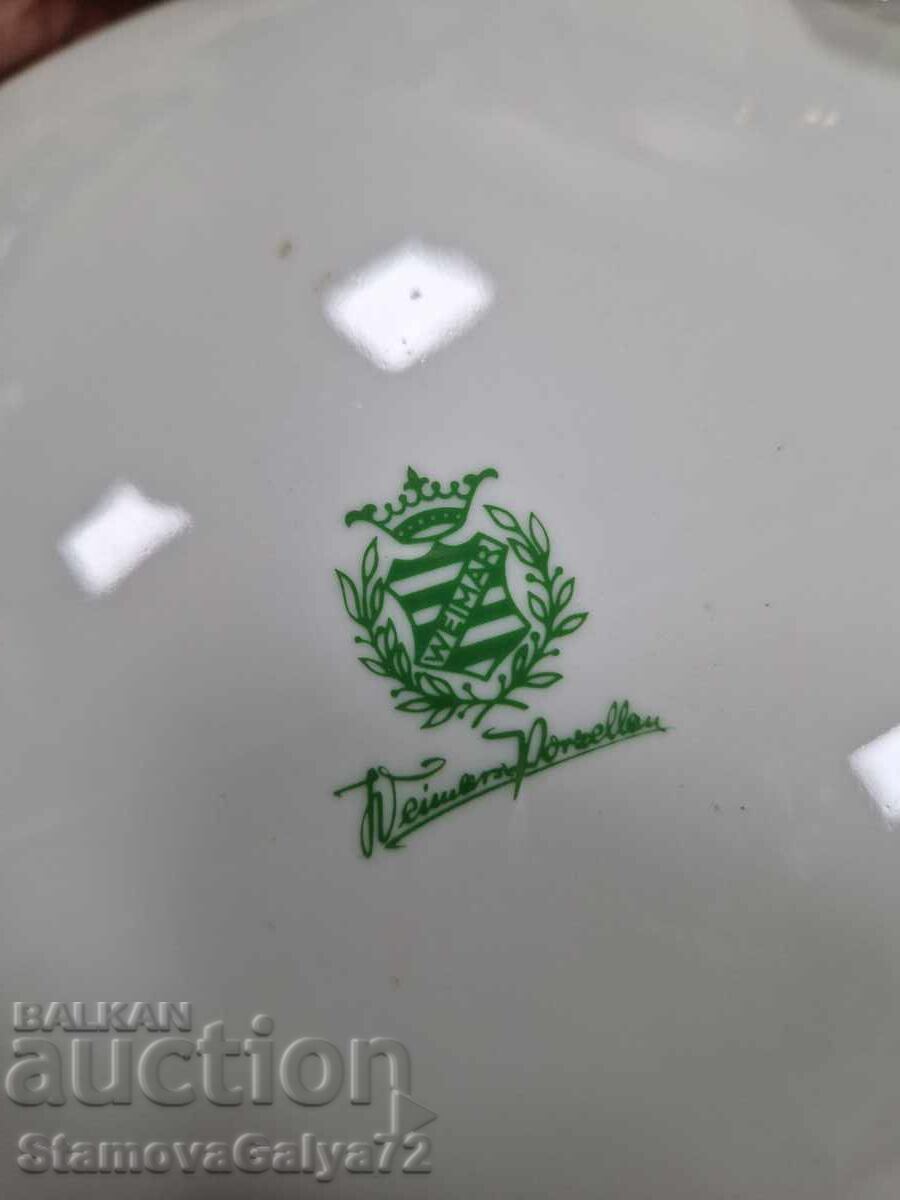 Bol de porțelan german antic cu capac Weimar - 7