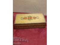 CUTIE MARE DIN LEMN DE SOC, STIL SOVIETIC, PIROGRAFIE