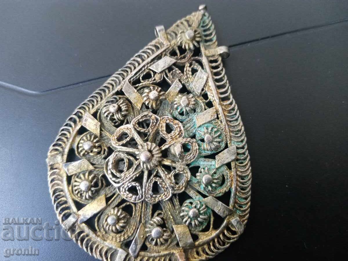 Αναγεννησιακό κόσμημα φιλιγκράν, επιχρύσωση, σατσάν, μέτωπο,