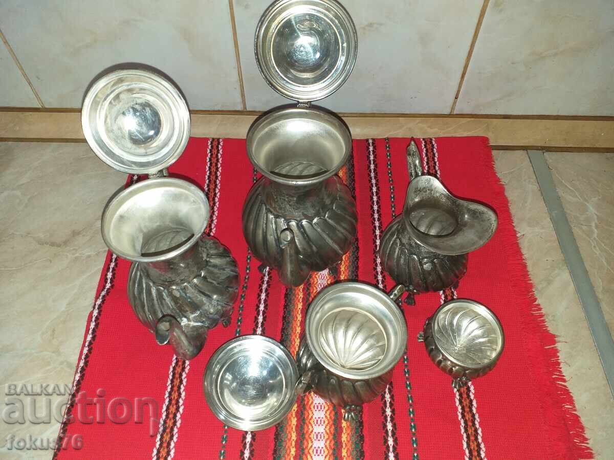 Livrarea Superb set vechi argintat - Alpaca - 5 piese Livrarea Superb set vechi argintat - Alpaca - 5 piese