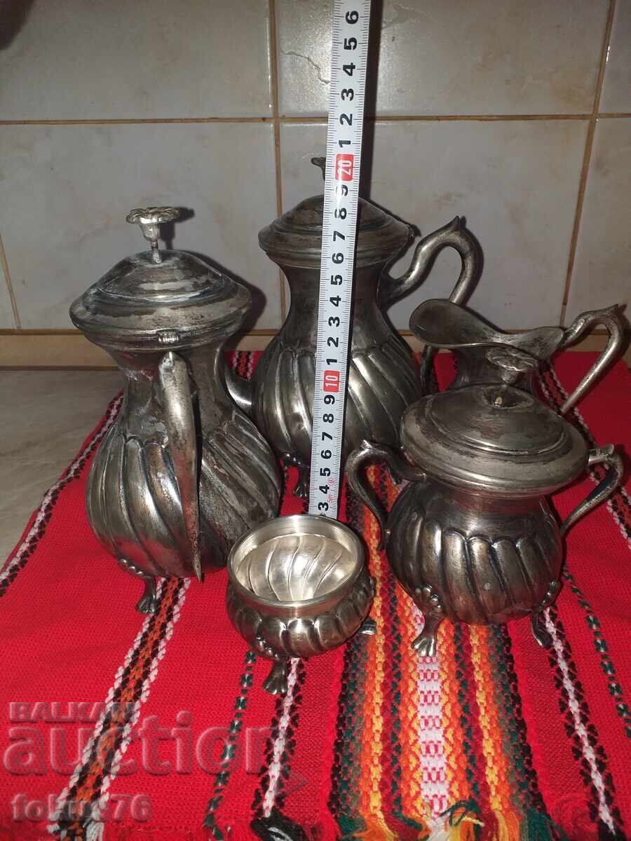 Superb set vechi argintat - Alpaca - 5 piese - 6 Superb set vechi argintat - Alpaca - 5 piese - 6