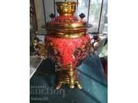 Ceainic samovar rusesc pictat manual, unic