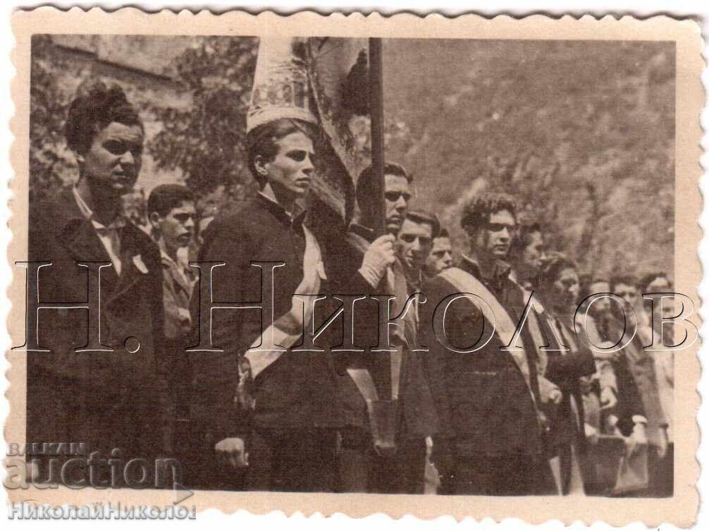 1947 Small Old Photo Bachkovo Monastery Graduates D802