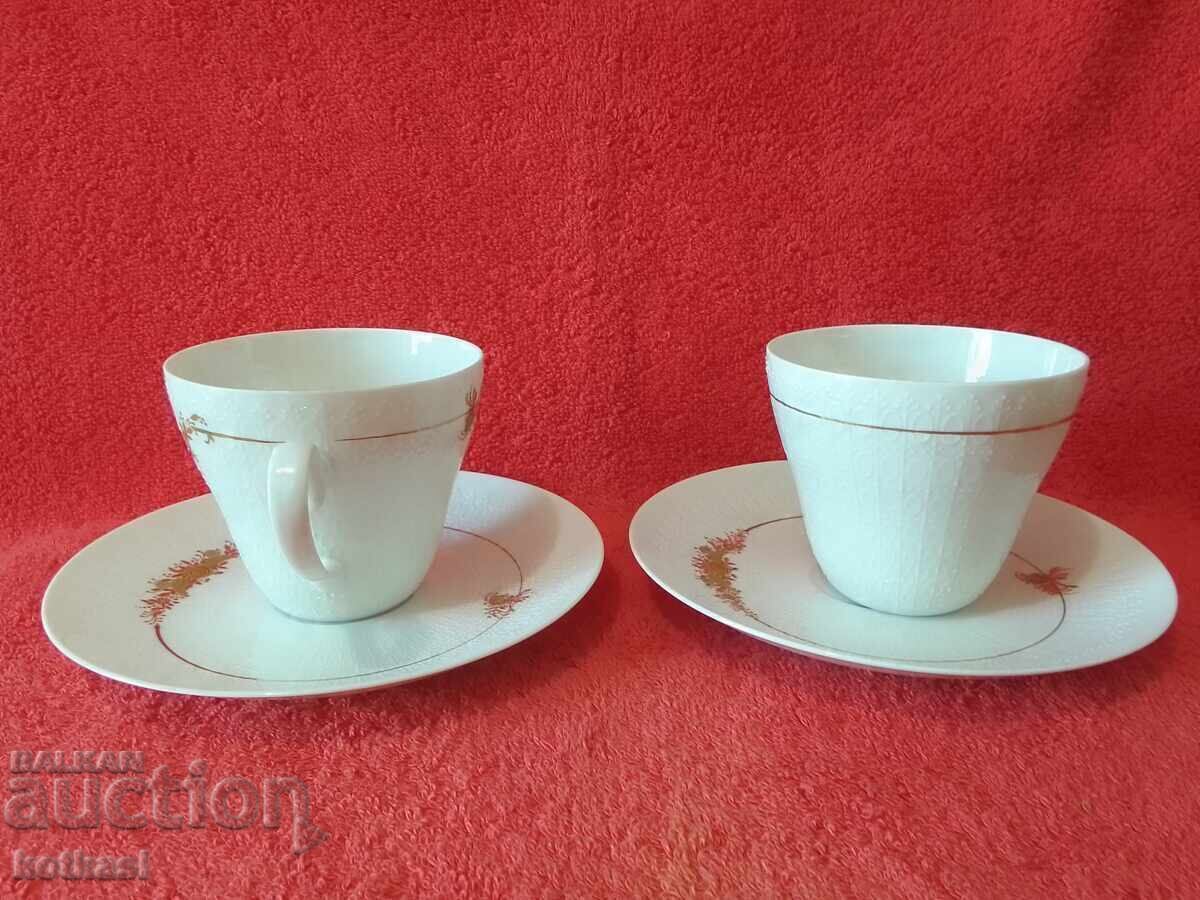 Two Porcelain Sets for Milk, Cup and Plate, Rosenthal, Handmade with price 71.00 BGN | € 36.30