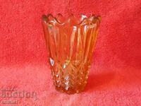 Vază masivă veche din sticlă colorată Cristal