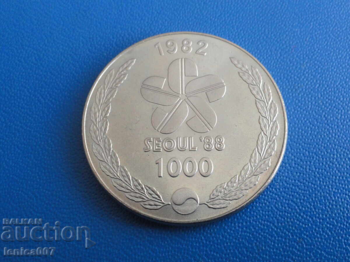 South Korea 1982 - 1000 won "XXIV Olympic Games, Seoul '88 - Korean" with price 15.00 BGN | € 7.67