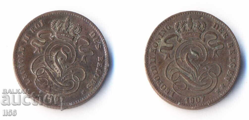 Βέλγιο - 1 centime 1907 - ομάδα 2 τεμ. (επιλογές) με τιμή 6.00 BGN | € 3.07