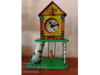 Jucărie rară pentru copii, cu mecanism de înfășurare, cu pasăre și veveriță