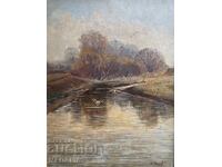 Χαράλαμπη Ιλίεφ - "Τοπίο" - ελαιογραφία - υπογεγραμμένο - 1921