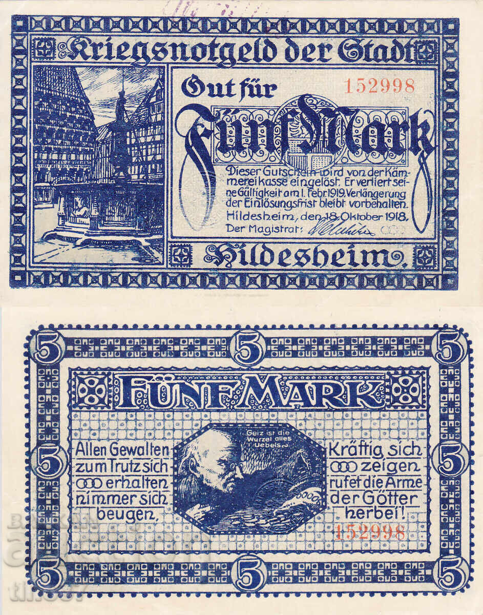 tino37 - GERMANIA - 5 MARCI - 1918 - VF+