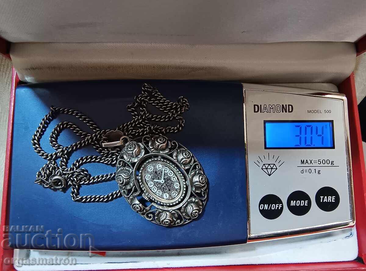 Frumos Colier Argintiu de Damă Ceas - 7