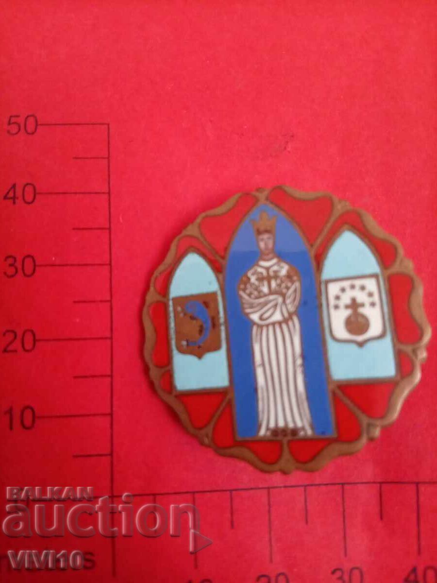 Старинна значка, емаил, Позлата,  Франция
