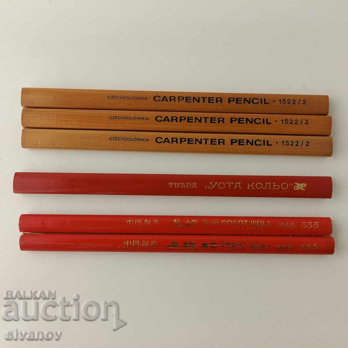 Παρτίδα 6 τεμαχίων μολυβιών ξυλουργού Ούστα Κόλιο Great Wall #5835 Παρτίδα 6 τεμαχίων μολυβιών ξυλουργού Ούστα Κόλιο Great Wall #5835