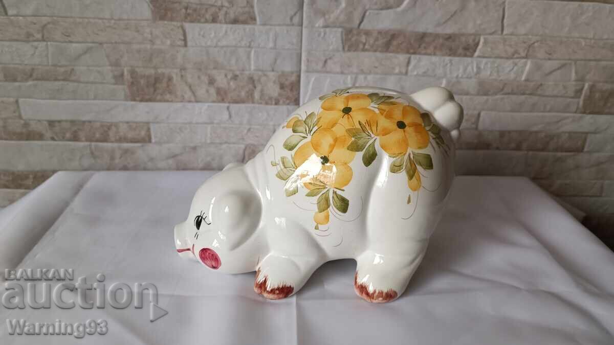 Old porcelain piggy bank - Pig Old porcelain piggy bank - Pig