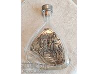 Sticlă Germană Veche Mare, Lucrată Manual