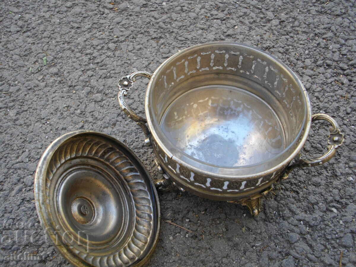 Παράδοση ΠΑΛΙΟ ΚΟΥΤΙ ΓΛΥΚΩΝ ΖΑΧΑΡΙΕΡΑ ΓΥΑΛΙ ΚΑΙ ΜΕΤΑΛΛΟ ART DECO ART DECO