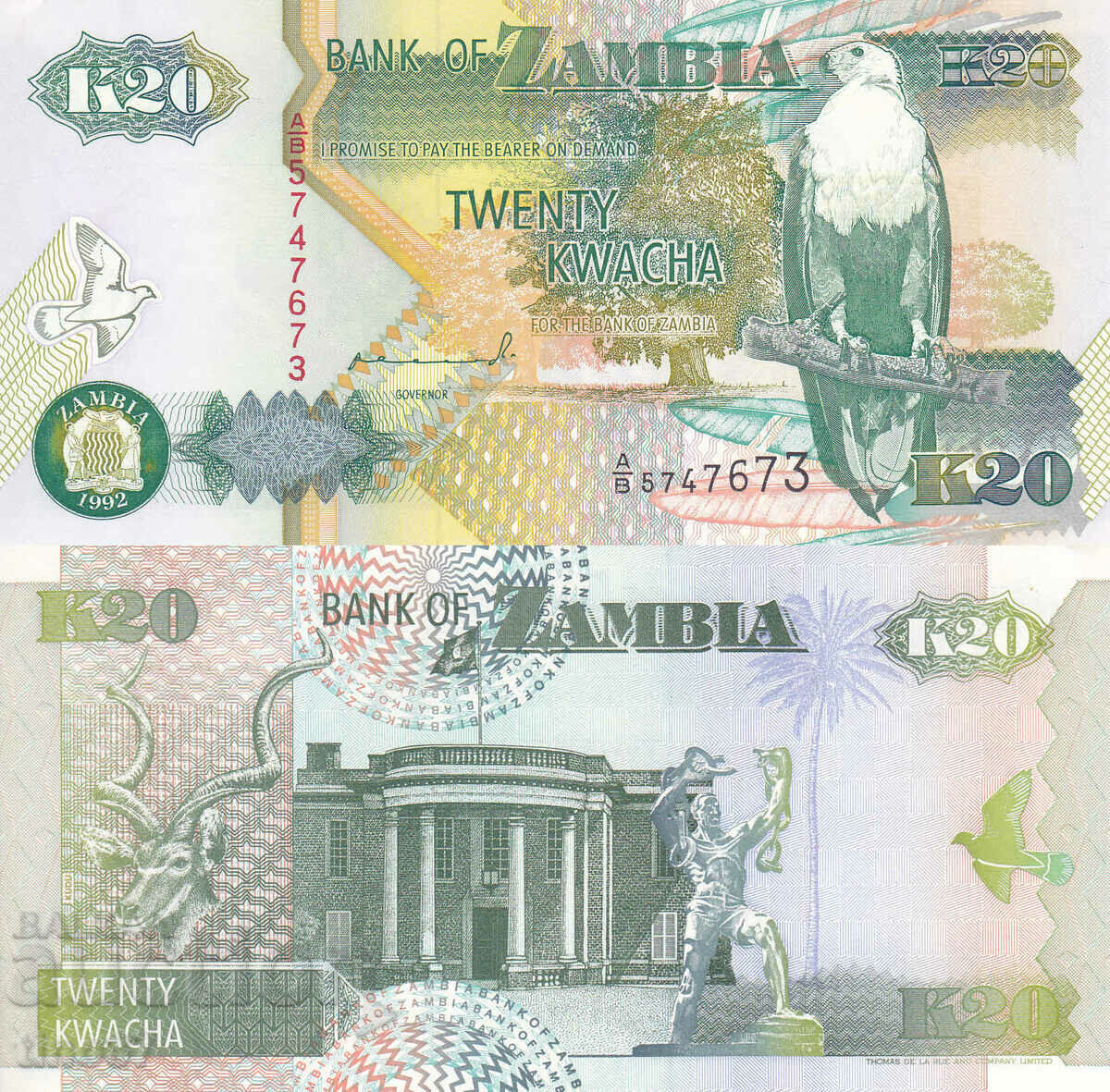 tino37- ZAMBIA - 20 KWACHA - 1992 - UNC