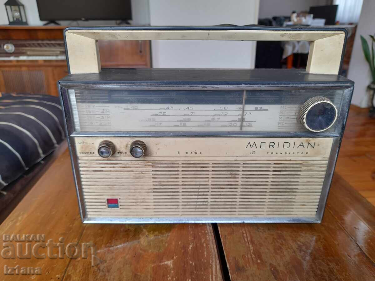 Old radio, radio receiver Meridian 6TR1-K11 with price 130.00 BGN | € 66.47