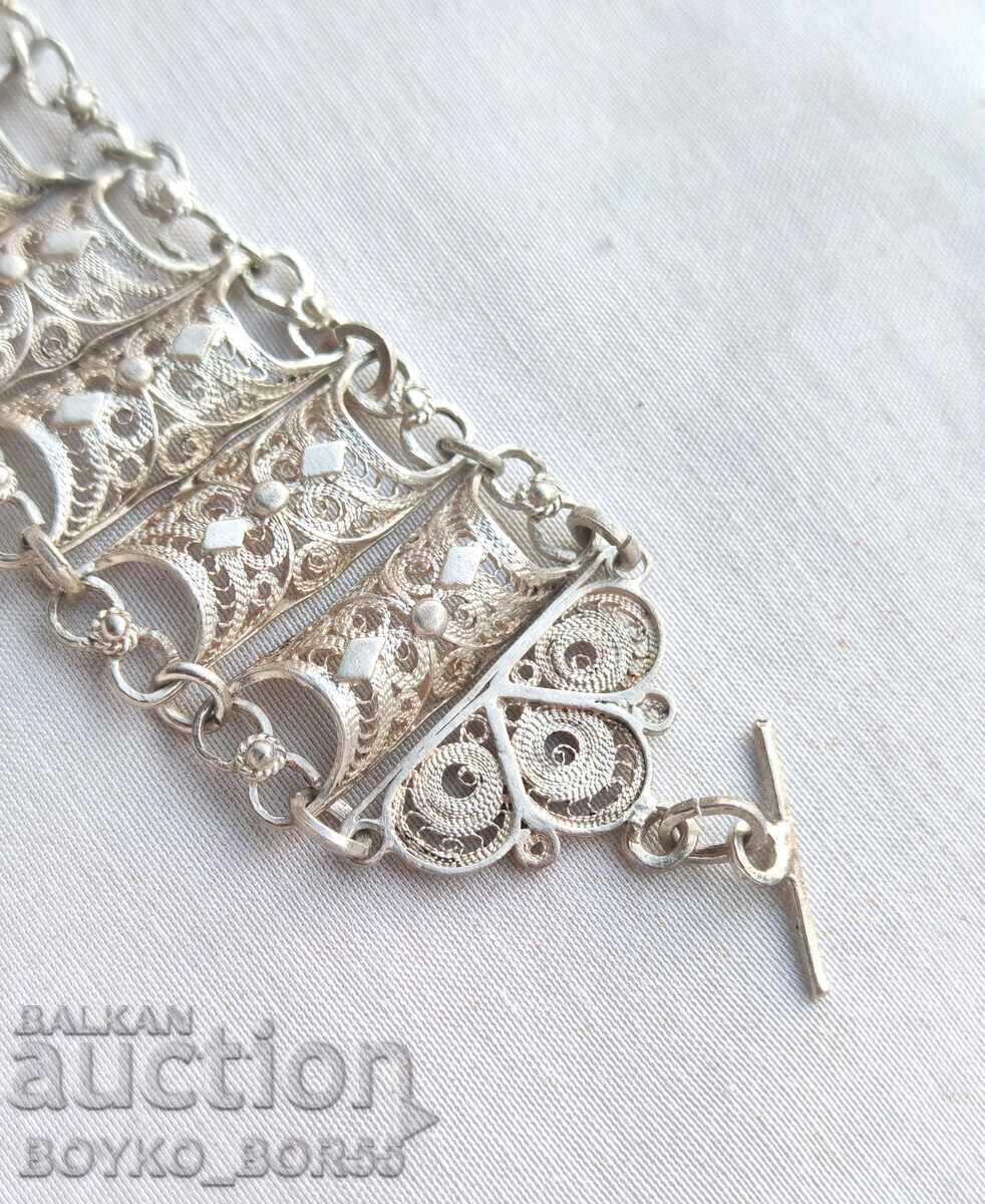 Δημοπρασία Αντίκα Παλαιό Ασημένιο Τσαρικό Φιλιγκράν Βραχιόλι 1930s Δημοπρασία Αντίκα Παλαιό Ασημένιο Τσαρικό Φιλιγκράν Βραχιόλι 1930s