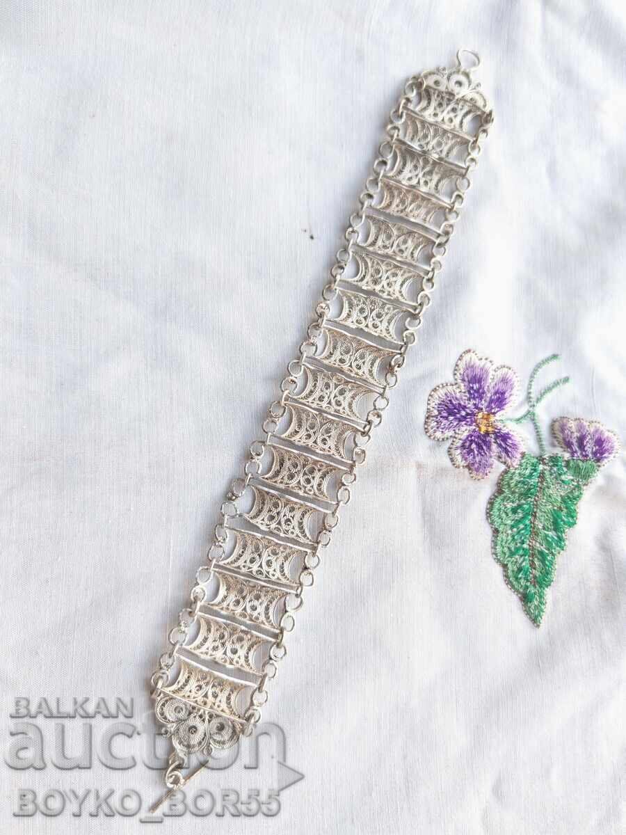 Αντίκα Παλαιό Ασημένιο Τσαρικό Φιλιγκράν Βραχιόλι 1930s - 5 Αντίκα Παλαιό Ασημένιο Τσαρικό Φιλιγκράν Βραχιόλι 1930s - 5