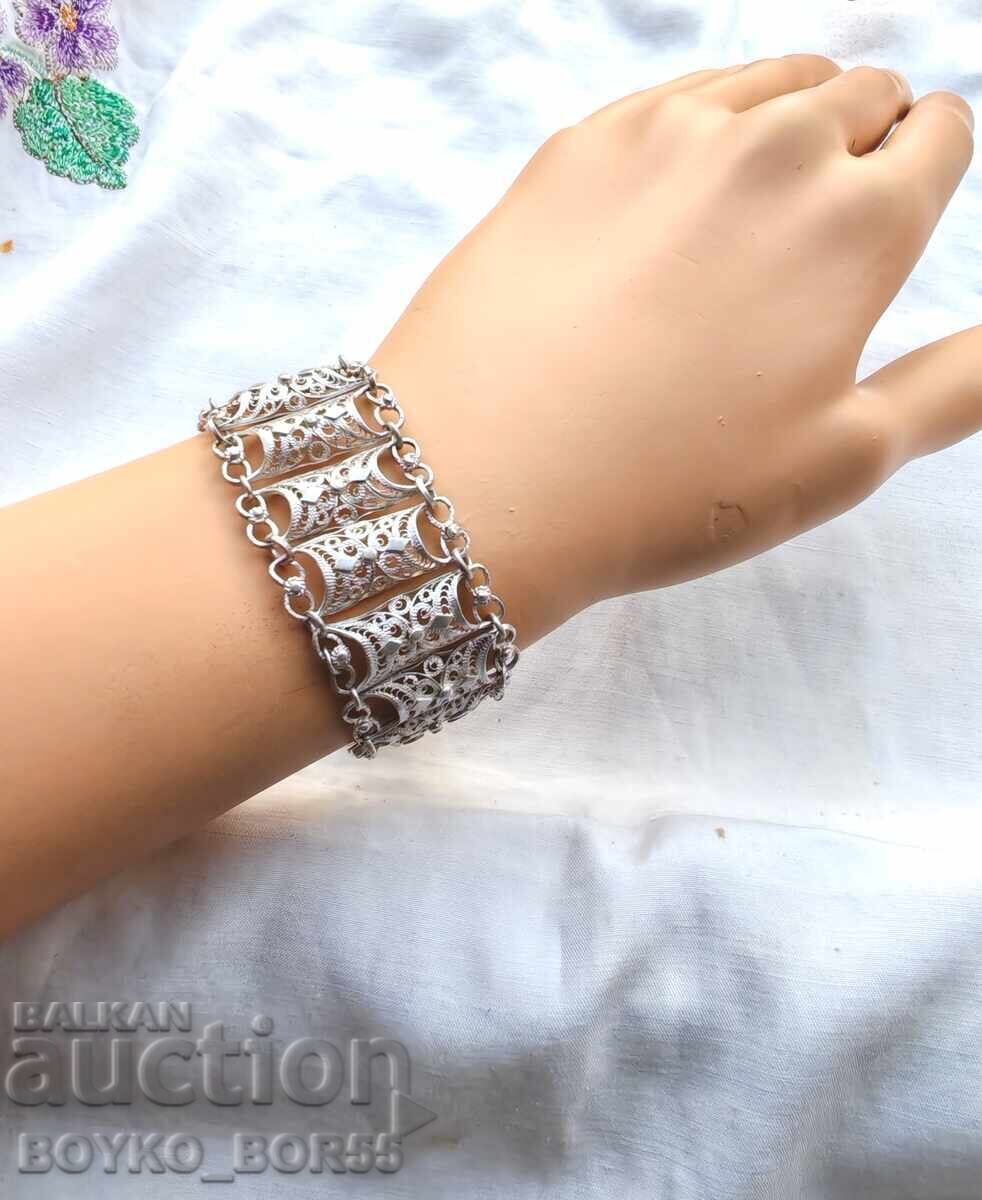 Αντίκα Παλαιό Ασημένιο Τσαρικό Φιλιγκράν Βραχιόλι 1930s - 7 Αντίκα Παλαιό Ασημένιο Τσαρικό Φιλιγκράν Βραχιόλι 1930s - 7