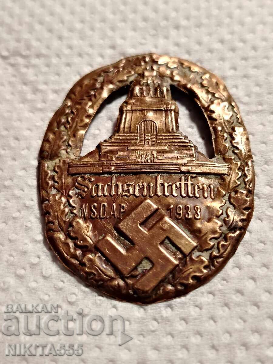 Παλαιό γερμανικό σήμα από τον Β' Παγκόσμιο Πόλεμο Sahsentreffen με τιμή 200.00 BGN | € 102.26