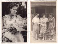 ЛОТ 2х СТАРИ СНИМКИ РОДИТЕЛИ С БЕБЕ ПРЕД РОДИЛНОТО Д860