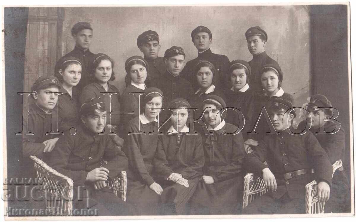 OLD PHOTO RAZGRAD HIGH SCHOOL STUDENTS IN STUDIO D864