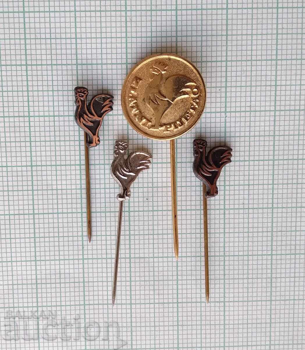 19067 Значка - Златен петел - ЛОТ 4бр с цена 3.00 лв. | € 1.53