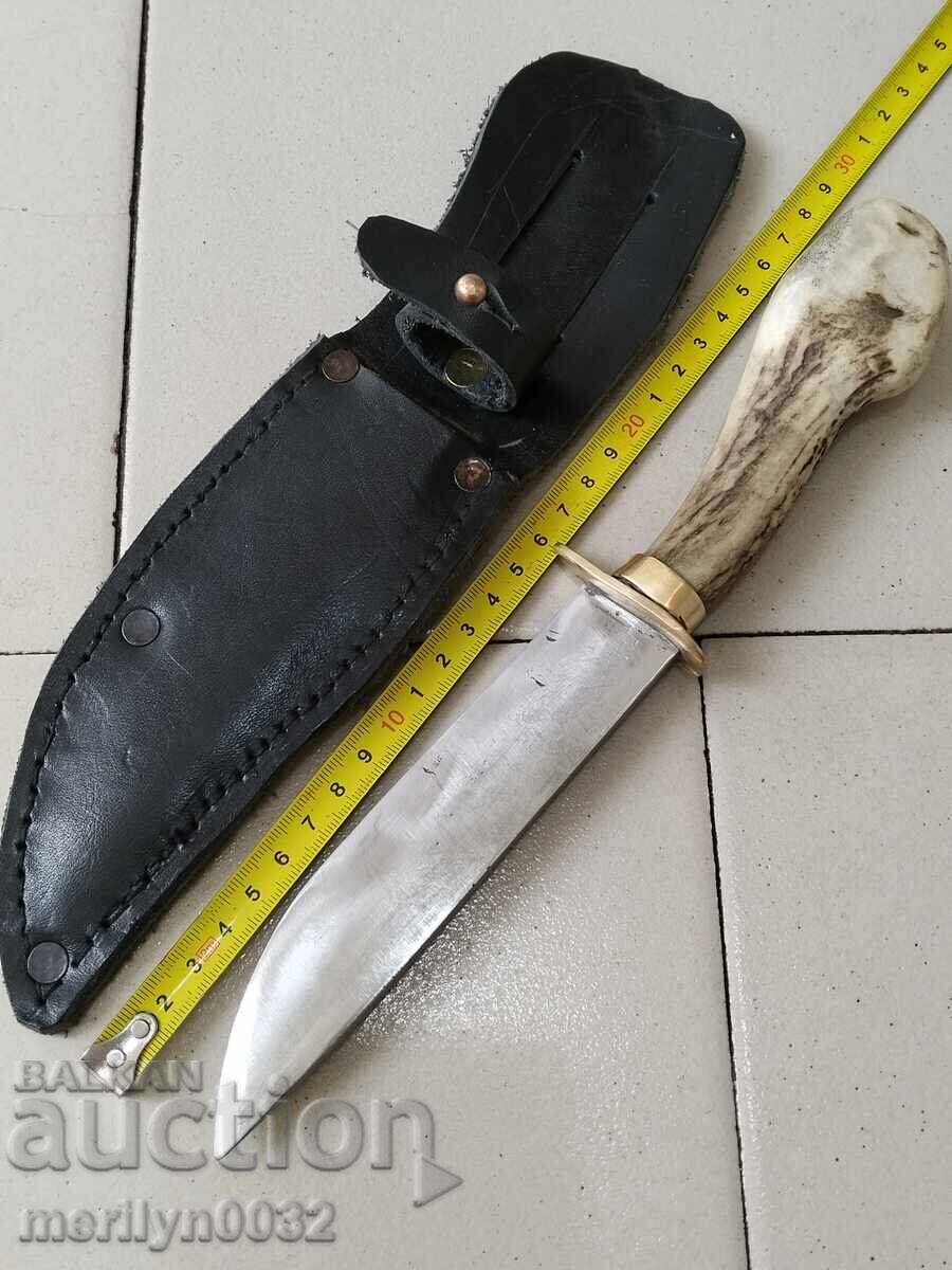 Delivery of Hunting knife with a deer antler handle