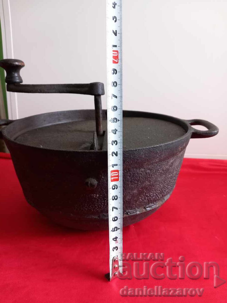 19ος αιώνας Παλιό Χυτοσίδηρο Σκεύος για Ψήσιμο ΚΑΦΕ 19ος αιώνας - 7