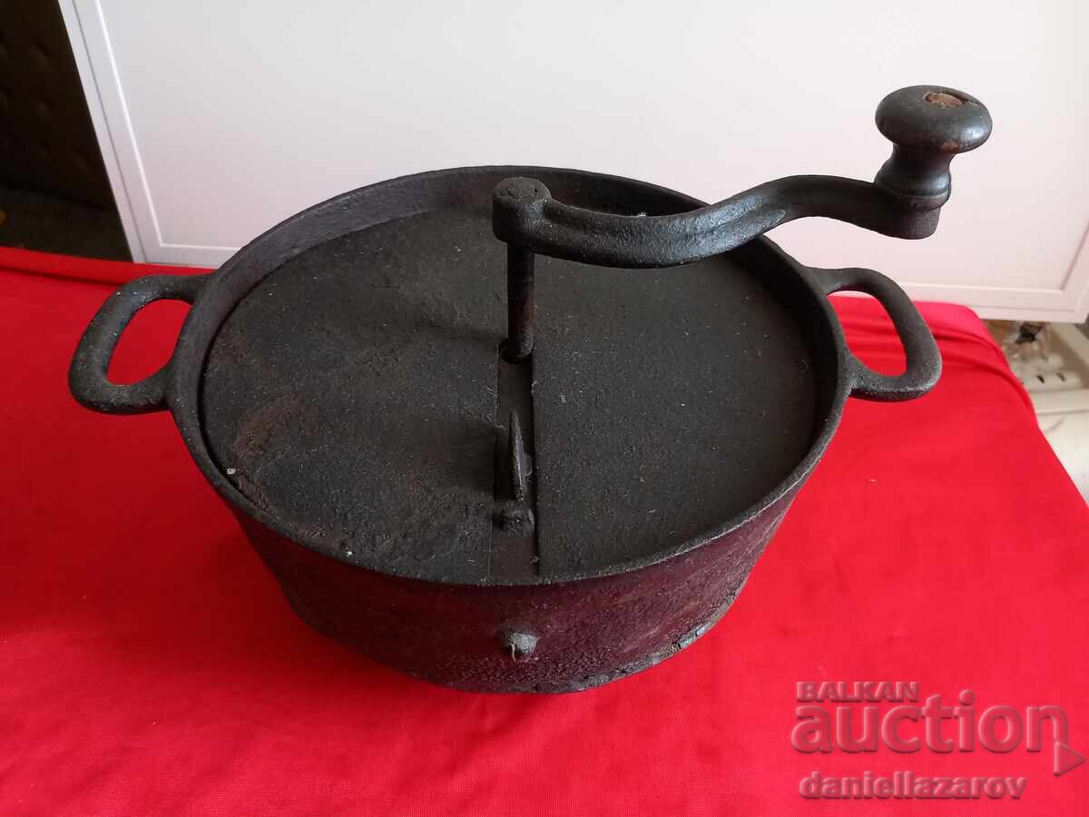 19ος αιώνας Παλιό Χυτοσίδηρο Σκεύος για Ψήσιμο ΚΑΦΕ 19ος αιώνας