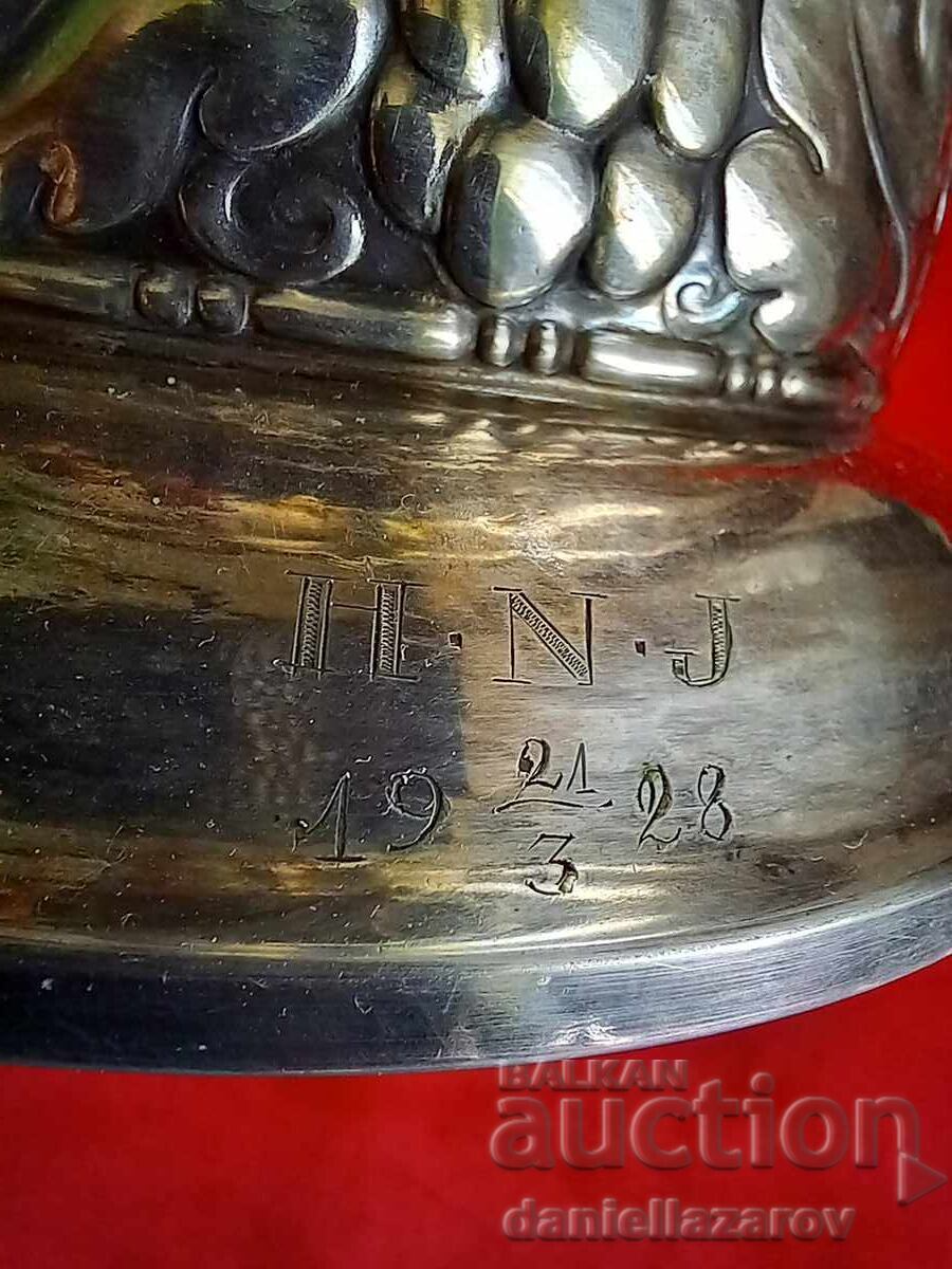 Доставка на 1928г. Посребрен Съд Фруктиера Никел/Сребро Висока Проба Доставка на 1928г. Посребрен Съд Фруктиера Никел/Сребро Висока Проба